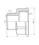 Перехідник Forte 3/4″Вх1/2″З нікельований SF3602015 Thermo Alliance фото - 2