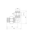 Кут латунний Standart 16х16 нікельований для металопласт. труб SD155W1616 Thermo Alliance фото - 2