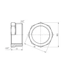 Футорка Forte 1 1/2″Зх1 1/4″В нікельована SF3744032 Thermo Alliance фото - 2