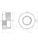 Футорка Forte 1 1/2″Зх3/4″В нікельована SF3744020 Thermo Alliance фото - 2