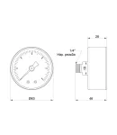 Манометр ICMA серія 243, аксіальний, d63 мм, 1/4″ із заднім підключенням, 0–6 бар — фото 2