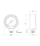 Манометр ICMA серія 244, аксіальний, d63 мм, 1/4″ із нижнім підключенням, 0–10 бар — фото 2