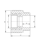 Муфта PPR Blue Ocean 20×1/2″ ВР з внутрішньою різьбою для поліпропіленових труб — фото 2