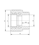 Муфта PPR Blue Ocean 32×3/4″ з внутрішньою різьбою для поліпропіленових труб — фото 2
