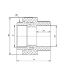 Муфта поліпропіленова 63х2″В для поліпроп. труб Blue Ocean фото - 2