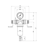 Самопромывной фильтр ICMA №751 с манометром, 1″ x 1″, для закрытых систем, с накидной гайкой — фото 2