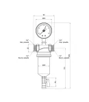 Самопромивний фільтр ICMA 750 з манометром для закритих систем, 1/2″ — фото 2