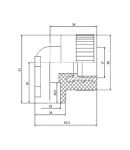 Кутник поліпропіленовий PPR 90° 25×1/2″ із внутрішньою різьбою, настінний, з кріпленням Blue Ocean — фото 2
