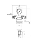 Самопромивний фільтр тонкого очищення Thermo Alliance Standart 1/2″ ЗЗ з манометром, нікельований — фото 2