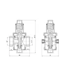 Поршневий редуктор тиску води Thermo Alliance Standart 1″ × 1″, посилений, латунний, нікельований, PN25 — фото 2