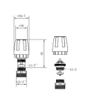 Кран термостатичний Standart 1/2″Зх3/4″З з ручкою для колектора з нерж. сталі SFE009 Thermo Alliance фото - 2