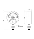 Термоманометр Thermo Alliance Standart d80 мм, 1/2″ із нижнім підключенням, 0–4 бар, 0–120 °С — фото 2