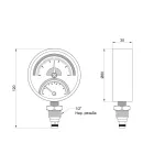 Термоманометр Standart d80 мм, 1/2″ із нижнім підключенням, 0–10 бар, 0–120 °С, Thermo Alliance — фото 2