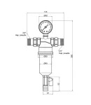 Самопромивний фільтр тонкого очищення Thermo Alliance Standart 3/4″ ЗЗ з манометром, нікельований — фото 2