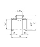 Тройник редукционный SD Forte 1″х1/2″х1″ ВВ SF362251525 фото - 2
