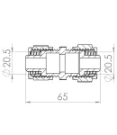 Thermo Alliance Forte Переходник разборной 20х20 никель SF170W2020 фото - 2