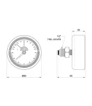 Термоманометр Thermo Alliance Standart d80 мм, 1/2″З, заднє підключення, 0–10 бар, 0–120 °C, латунь — фото 2