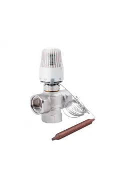 Клапан триходовий Standart 1″ВВВ змішувальний з термоголовкою (M30x1,5; 30-70°С) SF362W25 Thermo Alliance
