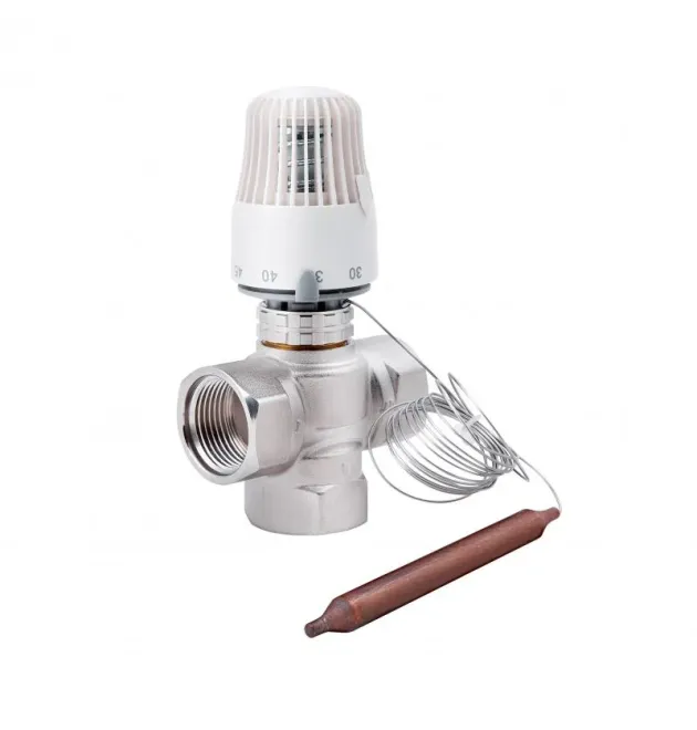 Клапан триходовий Standart 1″ВВВ змішувальний з термоголовкою (M30x1,5; 30-70°С) SF362W25 Thermo Alliance фото - 1