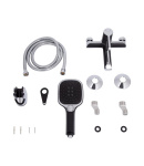 Змішувач для ванни Qtap Grand (з душовим гарнітуром) QTGRABCR006 Chrome/Black фото - 7