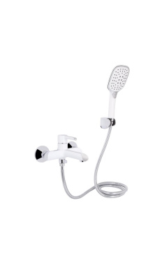 Змішувач для ванни Qtap Grand (з душовим гарнітуром) QTGRAWCR006 Chrome/White
