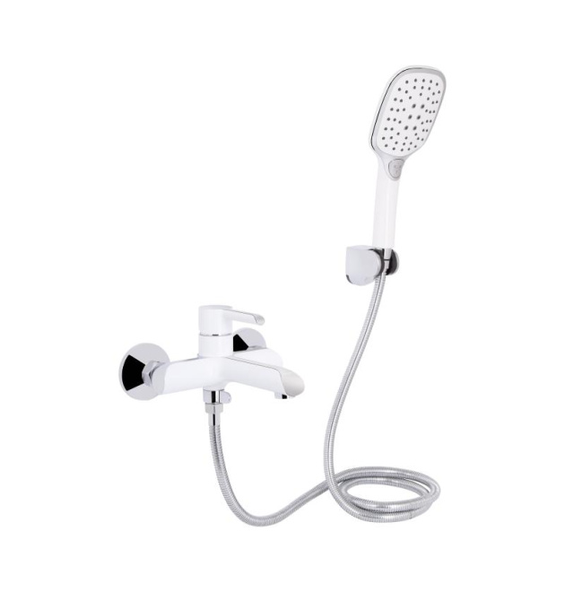 Змішувач для ванни Qtap Grand (з душовим гарнітуром) QTGRAWCR006 Chrome/White фото - 1