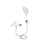 Змішувач для ванни Qtap Grand (з душовим гарнітуром) QTGRAWCR006 Chrome/White фото - 3