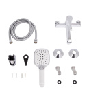 Змішувач для ванни Qtap Grand (з душовим гарнітуром) QTGRAWCR006 Chrome/White фото - 7