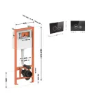 Комплект: Qtap Nest ST Інсталяція для унітазу 4 в 1 (Клавіша змиву 175х245х4 мм, Glass Black, кругла) фото - 2