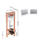 Комплект: Qtap Nest ST Инсталляция для унитаза 4 в 1 (Клавиша смыва 150x220x13 мм, Satin, линейная) фото - 2
