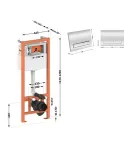 Комплект: Qtap Nest ST Інсталяція для унітазу 4 в 1 (Клавіша змиву 150x220x13 мм, Chrome, лінійна) фото - 2