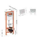 Комплект: Qtap Nest ST Инсталляция для унитаза 4 в 1 (Клавиша смыва 150x220x13 мм, Satin, круглая) фото - 2