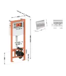 Комплект: Qtap Nest ST Инсталляция для унитаза 4 в 1 (Клавиша смыва 150x220x13 мм, Chrome, круглая) фото - 2