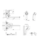 Смеситель для ванны Lidz Anny 005C2 с поворотным изливом (с душевым гарнитуром) LDANN005C2CRM35102 Хром — фото 2