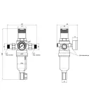 Самопромивний фільтр Thermo Alliance Forte 1/2″ × 1/2″ з редуктором тиску для гарячої води, латунний — фото 2