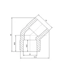 Кут поліпропіленовий PPR Blue Ocean 45° 32×32 білий для труб — фото 2