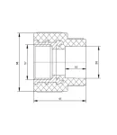 Муфта PPR Blue Ocean 20×1/2″ ВР с внутренней резьбой для полипропиленовых труб, белая — фото 2