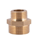 З'єднання різьбове - ніпель латунний редукційний 1/2″ х 3/4″ (жовт) SD4081520 SD Plus фото - 5