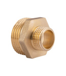 З'єднання різьбове - ніпель латунний редукційний 1″ х 1/2″ (жовт) SD4082515 SD Plus фото - 3