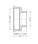 Thermo Alliance Standart Переходник 1 1/2″Вх1″Н (желт.) SD4094025 фото - 2