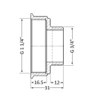 Thermo Alliance Standart Переходник 1 1/4″Вх3/4″Н (желт.) SD4093220 фото - 2