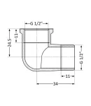 Thermo Alliance Standart Угол 1/2″ВН удлиненный усил. (желт.) SD42115U фото - 2
