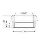 Футорка латунна Standart 1 1/4″Зх3/4″В (жовт.) SD4233220 Thermo Alliance фото - 2