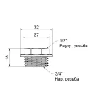 Thermo Alliance Standart Футорка 3/4″Нх1/2″В (желт.) SD4232015 фото - 2