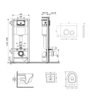 Готовое решение Qtap для ванной комнаты: подвесной унитаз  Swan Ultra Quiet 485x360x320 + комплект инсталляции Nest 4в1 (круглая клавиша Matt Black) фото - 2