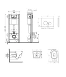 Готовое решение Qtap для ванной комнаты: подвесной унитаз  Swan Ultra Quiet 485x360x320 + комплект инсталляции Nest 4 в 1 (круглая клавиша Satin) фото - 2