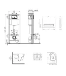 Готовое решение Qtap для ванной комнаты: подвесной унитаз  Swan Ultra Quiet 485x360x320 + комплект инсталляции Nest 4в1 (линейная клавиша Matt Black) фото - 2