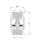 Зворотний клапан Thermo Alliance Forte 1″ ВВ нікельований із латунним штоком — фото 2