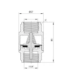 Обратный клапан Thermo Alliance Forte 1 1/4″ ВВ никелированный с латунным штоком — фото 2