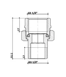 Thermo Alliance Standart Сгон-американка 1 1/2″ВН никель, прямой TAS190W40 фото - 2